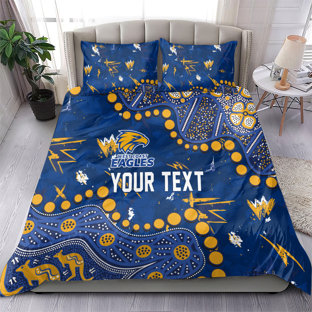 Personalized West Coast Eagles Bedding Set Aboriginal Pattern with Graffiti Style