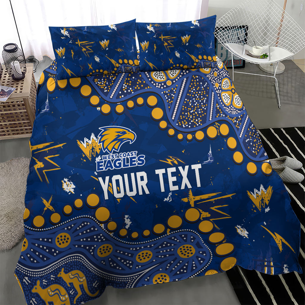 Personalized West Coast Eagles Bedding Set Aboriginal Pattern with Graffiti Style