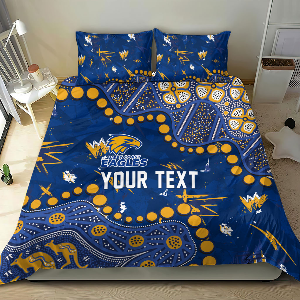 Personalized West Coast Eagles Bedding Set Aboriginal Pattern with Graffiti Style