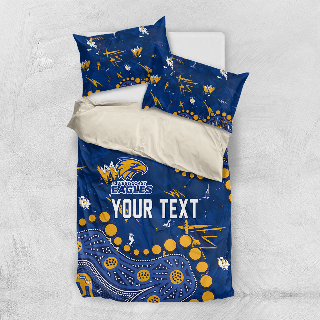 Personalized West Coast Eagles Bedding Set Aboriginal Pattern with Graffiti Style