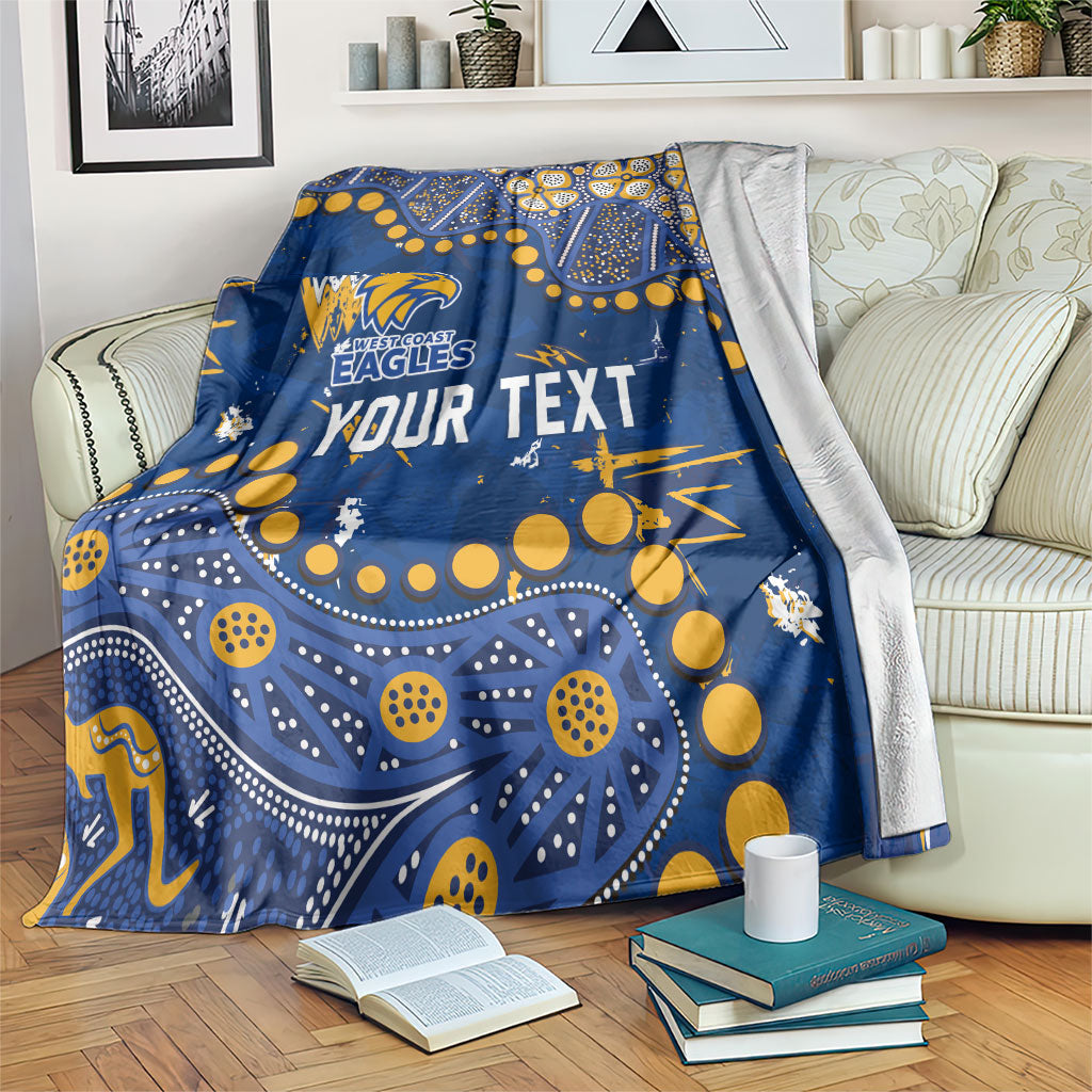 Personalized West Coast Eagles Blanket Aboriginal Pattern with Graffiti Style
