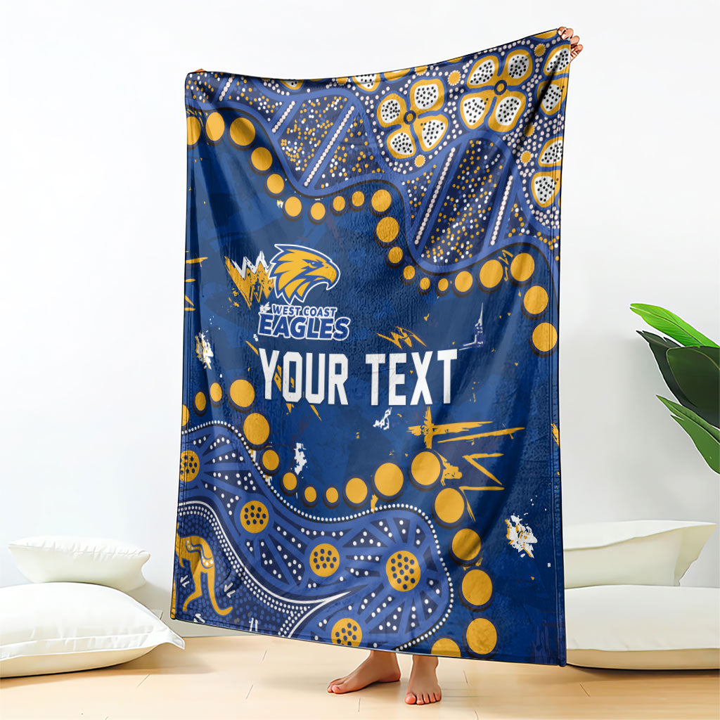 Personalized West Coast Eagles Blanket Aboriginal Pattern with Graffiti Style