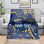 Personalized West Coast Eagles Blanket Aboriginal Pattern with Graffiti Style