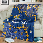 Personalized West Coast Eagles Blanket Aboriginal Pattern with Graffiti Style