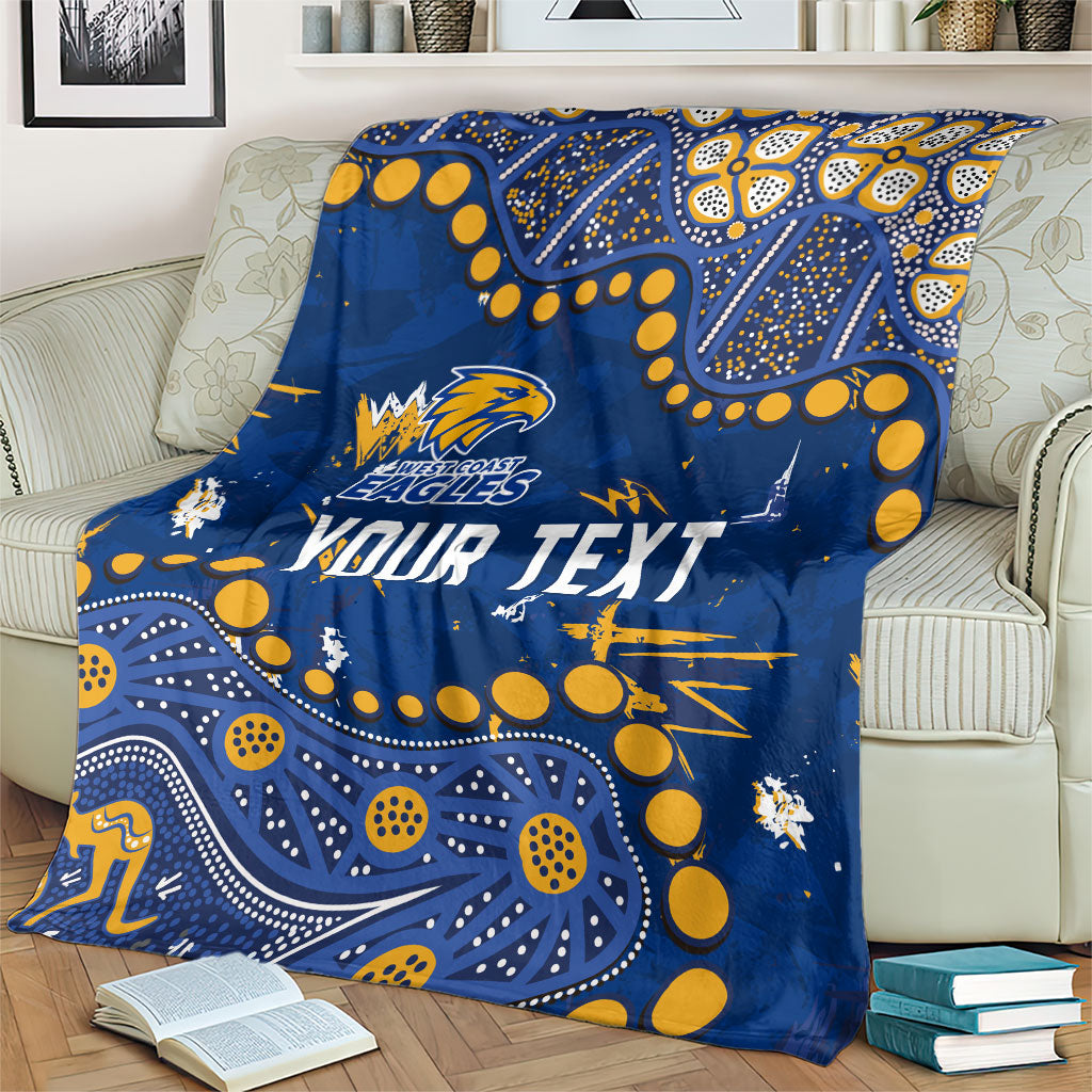 Personalized West Coast Eagles Blanket Aboriginal Pattern with Graffiti Style