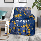 Personalized West Coast Eagles Blanket Aboriginal Pattern with Graffiti Style