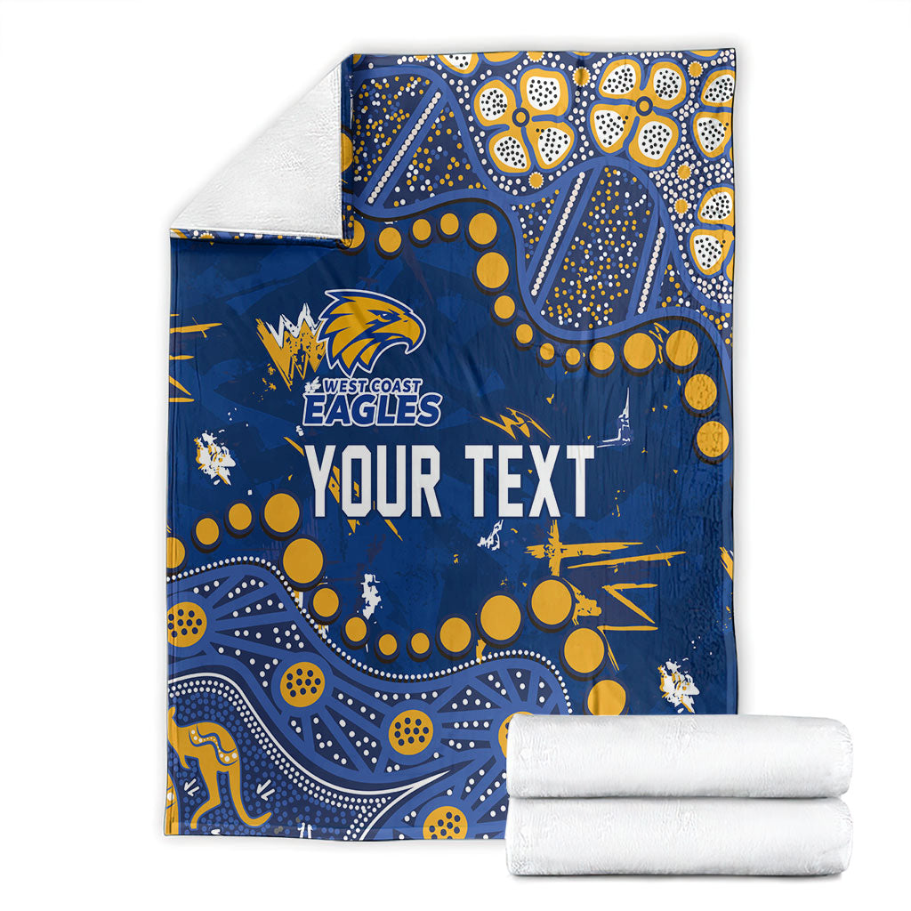 Personalized West Coast Eagles Blanket Aboriginal Pattern with Graffiti Style
