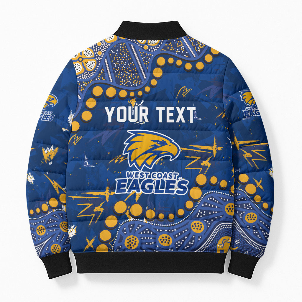 Personalized West Coast Eagles Bomber Puffer Jacket Aboriginal Pattern with Graffiti Style