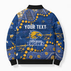 Personalized West Coast Eagles Bomber Puffer Jacket Aboriginal Pattern with Graffiti Style