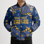 Personalized West Coast Eagles Bomber Puffer Jacket Aboriginal Pattern with Graffiti Style