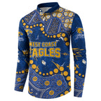 Personalized West Coast Eagles Button Sweatshirt Aboriginal Pattern with Graffiti Style