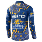Personalized West Coast Eagles Button Sweatshirt Aboriginal Pattern with Graffiti Style