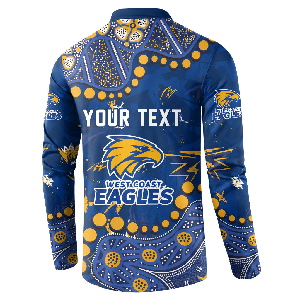 Personalized West Coast Eagles Button Sweatshirt Aboriginal Pattern with Graffiti Style