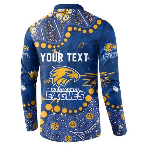 Personalized West Coast Eagles Button Sweatshirt Aboriginal Pattern with Graffiti Style