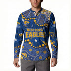 Personalized West Coast Eagles Button Sweatshirt Aboriginal Pattern with Graffiti Style