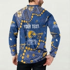Personalized West Coast Eagles Button Sweatshirt Aboriginal Pattern with Graffiti Style