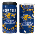 Personalized West Coast Eagles 4 in 1 Can Cooler Tumbler Aboriginal Pattern with Graffiti Style