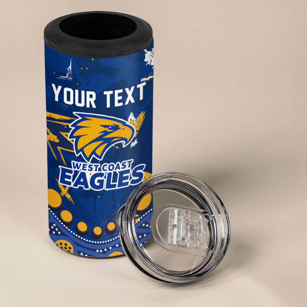 Personalized West Coast Eagles 4 in 1 Can Cooler Tumbler Aboriginal Pattern with Graffiti Style