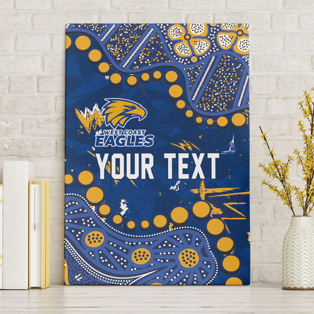 Personalized West Coast Eagles Canvas Wall Art Aboriginal Pattern with Graffiti Style