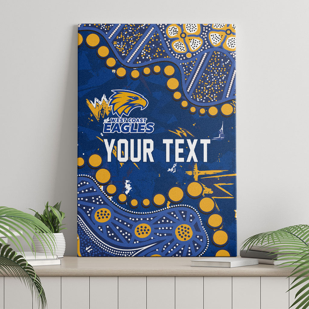 Personalized West Coast Eagles Canvas Wall Art Aboriginal Pattern with Graffiti Style