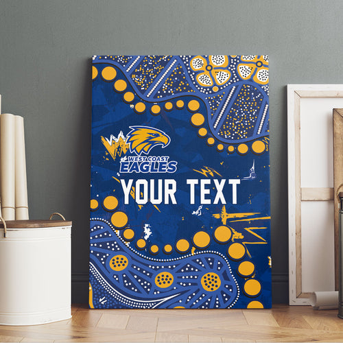 Personalized West Coast Eagles Canvas Wall Art Aboriginal Pattern with Graffiti Style
