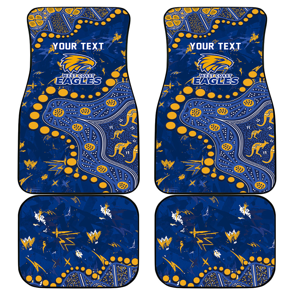 Personalized West Coast Eagles Car Mats Aboriginal Pattern with Graffiti Style