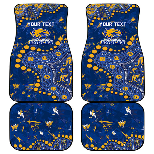 Personalized West Coast Eagles Car Mats Aboriginal Pattern with Graffiti Style