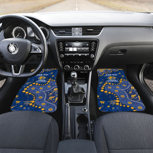 Personalized West Coast Eagles Car Mats Aboriginal Pattern with Graffiti Style
