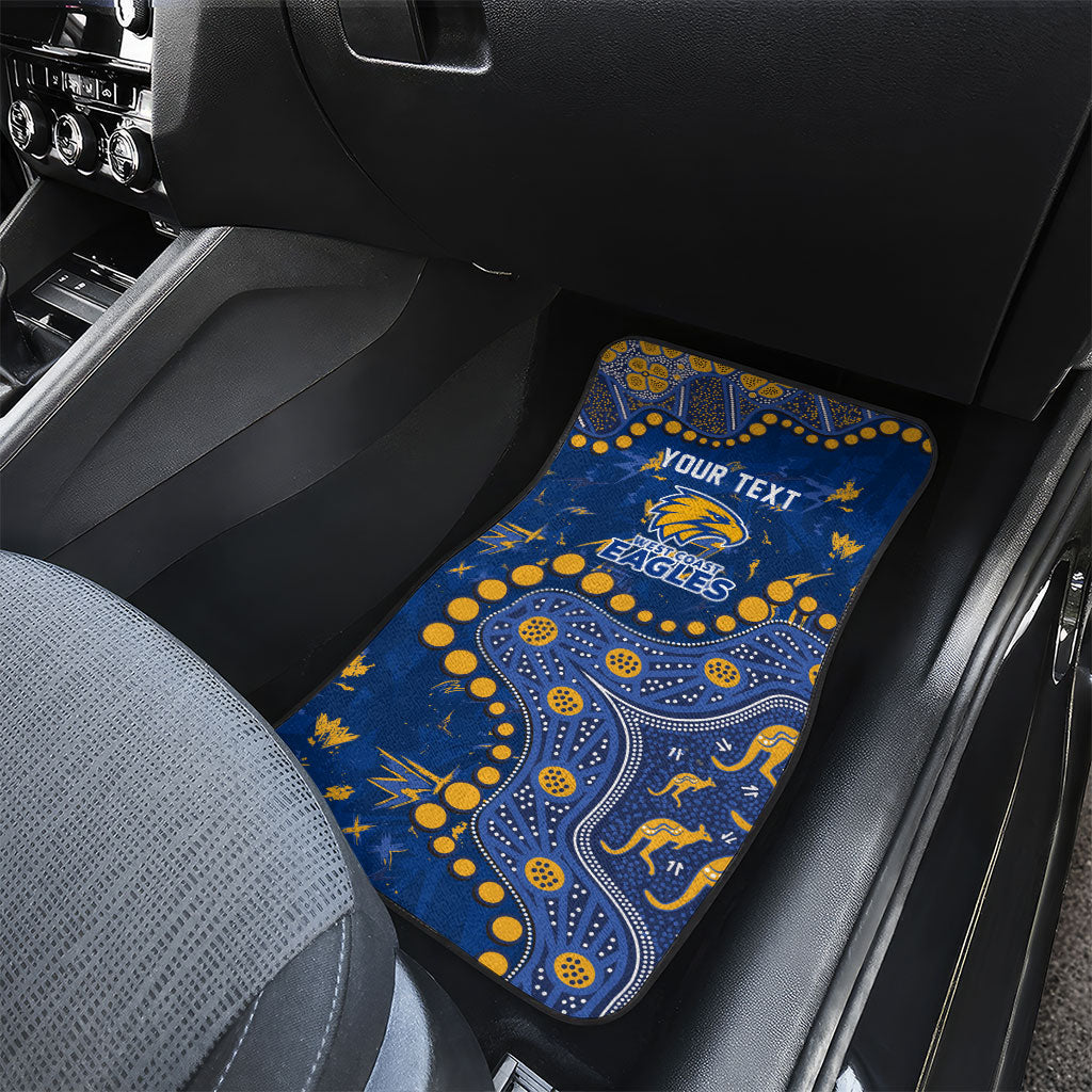 Personalized West Coast Eagles Car Mats Aboriginal Pattern with Graffiti Style