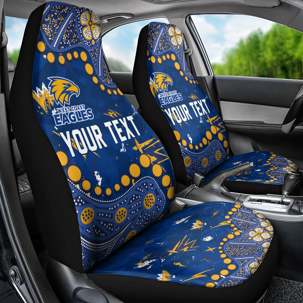 Personalized West Coast Eagles Car Seat Cover Aboriginal Pattern with Graffiti Style