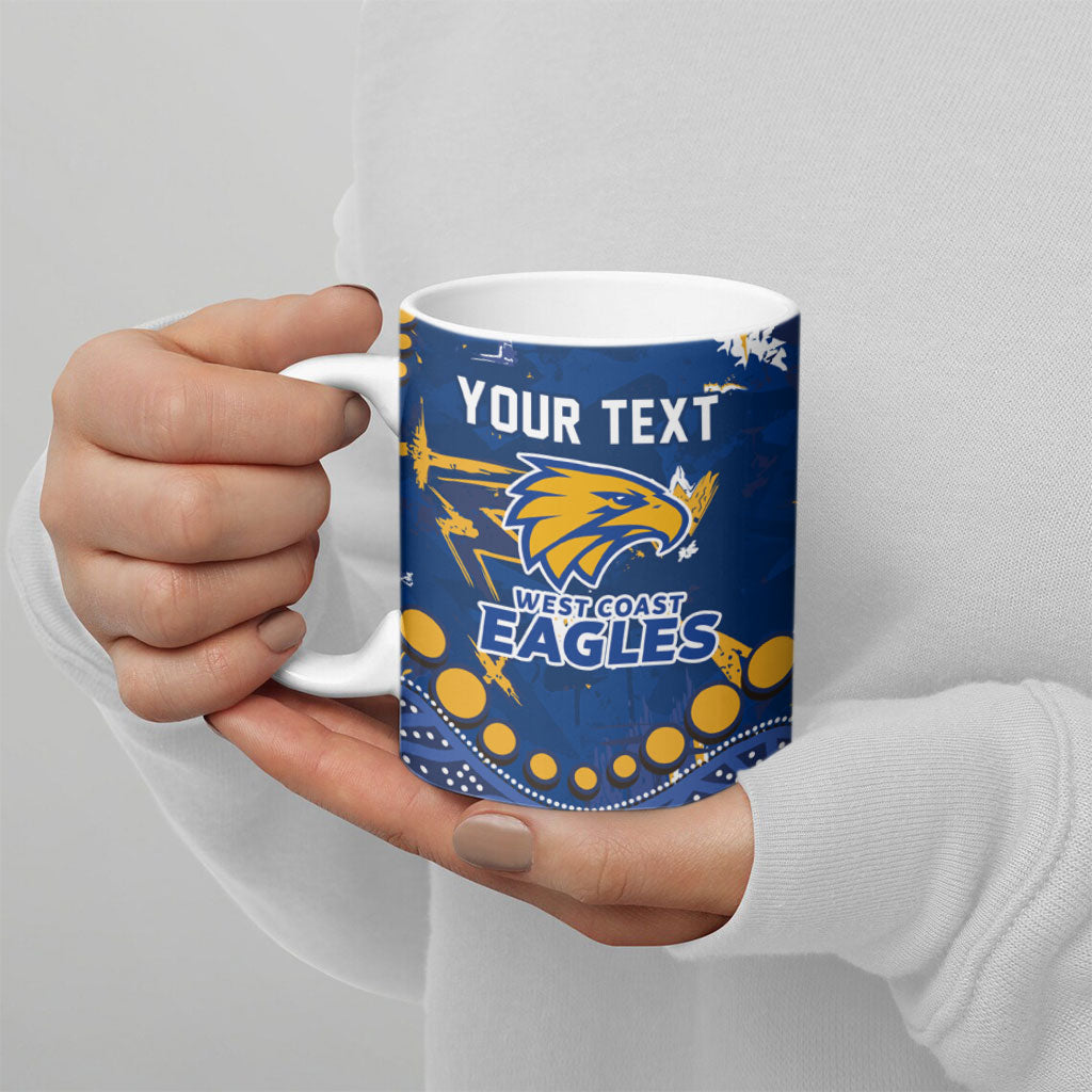 Personalized West Coast Eagles Ceramic Mug Aboriginal Pattern with Graffiti Style
