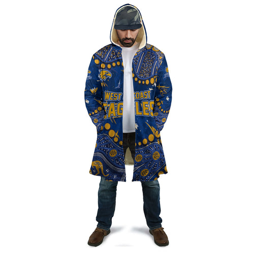 Personalized West Coast Eagles Cloak Aboriginal Pattern with Graffiti Style