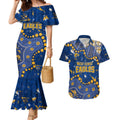 Personalized West Coast Eagles Couples Matching Mermaid Dress and Hawaiian Shirt Aboriginal Pattern with Graffiti Style