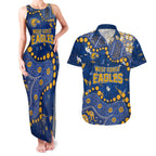 Personalized West Coast Eagles Couples Matching Tank Maxi Dress and Hawaiian Shirt Aboriginal Pattern with Graffiti Style