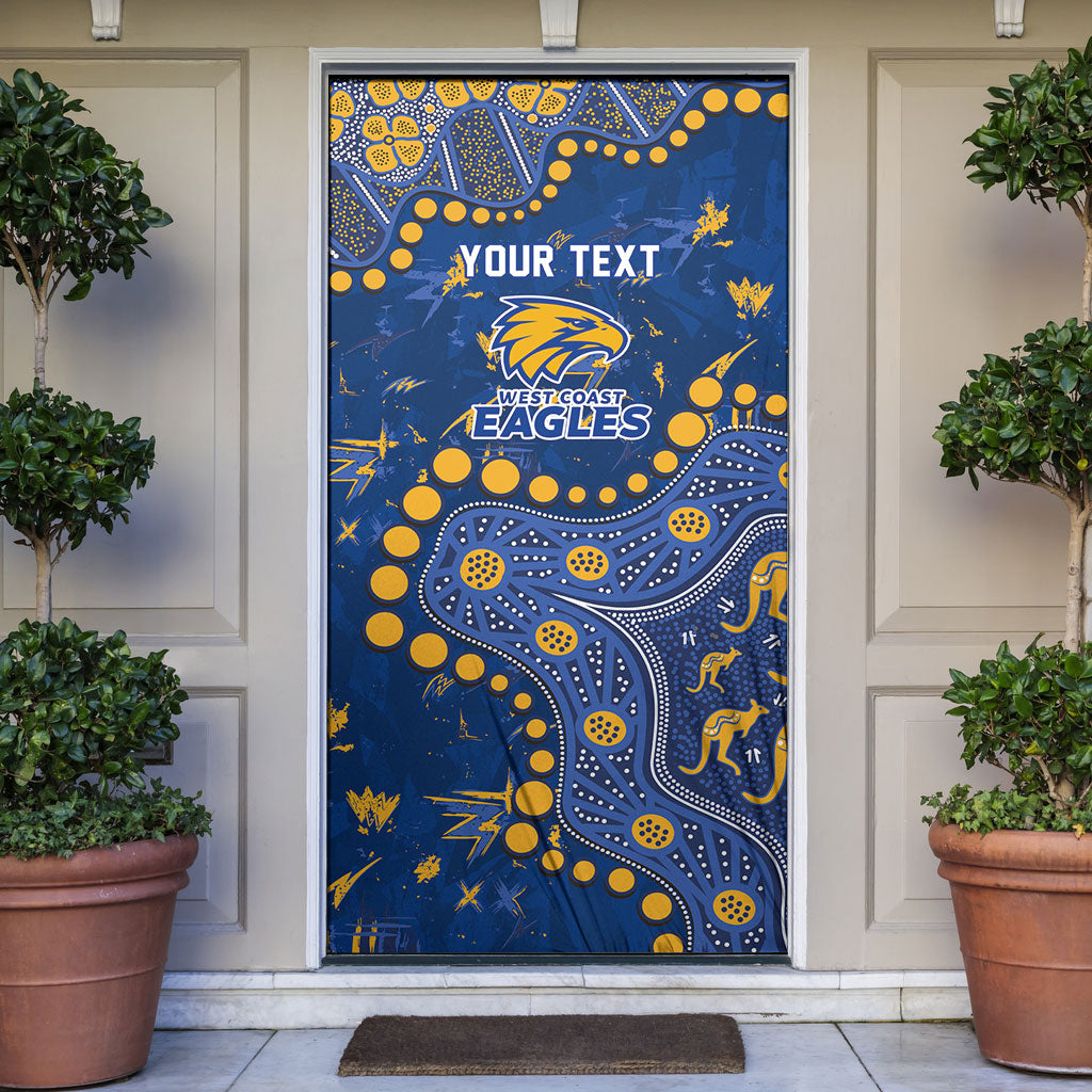 Personalized West Coast Eagles Door Cover Aboriginal Pattern with Graffiti Style