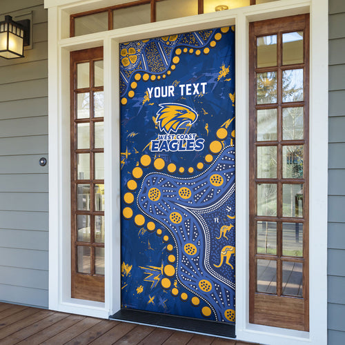 Personalized West Coast Eagles Door Cover Aboriginal Pattern with Graffiti Style