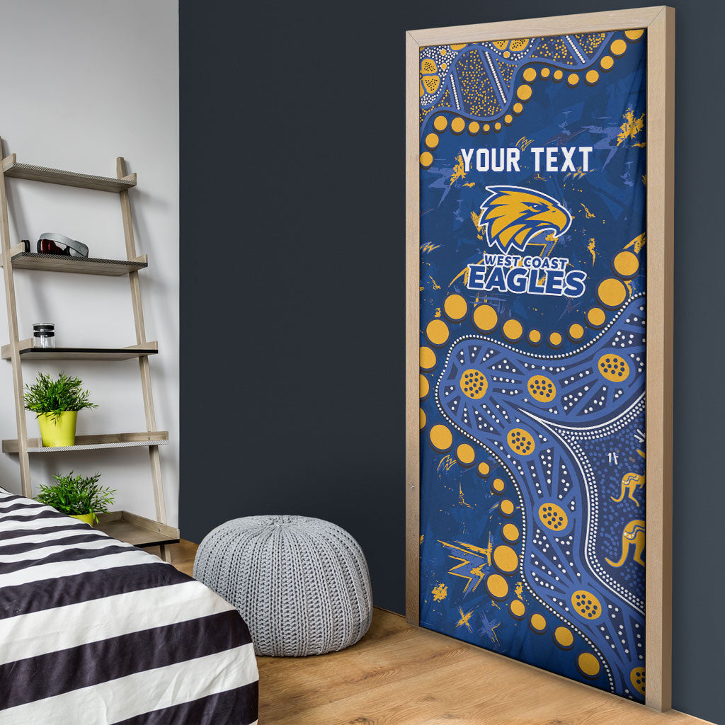 Personalized West Coast Eagles Door Cover Aboriginal Pattern with Graffiti Style