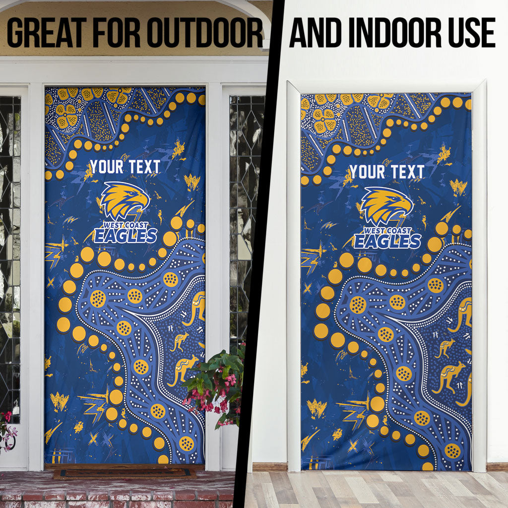 Personalized West Coast Eagles Door Cover Aboriginal Pattern with Graffiti Style