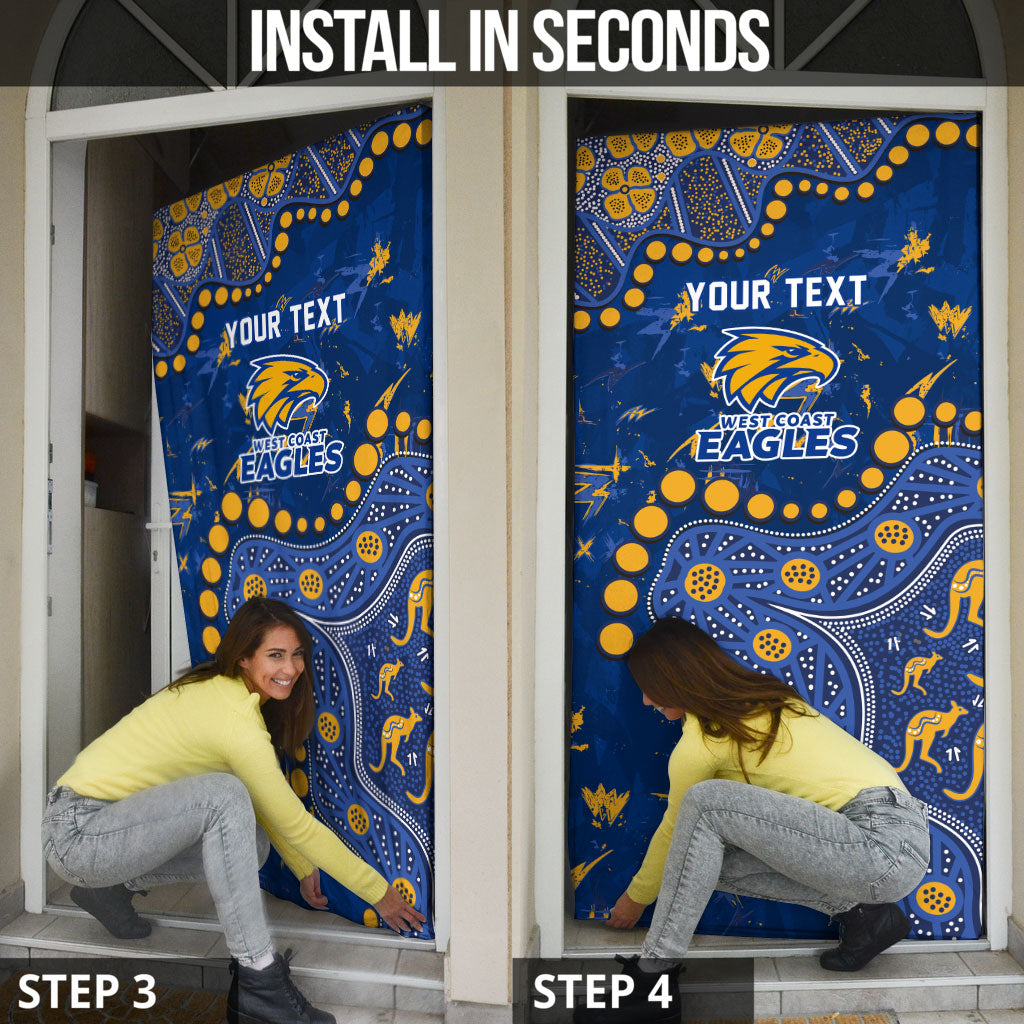 Personalized West Coast Eagles Door Cover Aboriginal Pattern with Graffiti Style