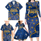 Personalized West Coast Eagles Family Matching Long Sleeve Bodycon Dress and Hawaiian Shirt Aboriginal Pattern with Graffiti Style