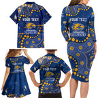 Personalized West Coast Eagles Family Matching Long Sleeve Bodycon Dress and Hawaiian Shirt Aboriginal Pattern with Graffiti Style