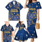 Personalized West Coast Eagles Family Matching Mermaid Dress and Hawaiian Shirt Aboriginal Pattern with Graffiti Style