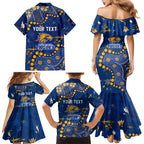 Personalized West Coast Eagles Family Matching Mermaid Dress and Hawaiian Shirt Aboriginal Pattern with Graffiti Style