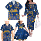 Personalized West Coast Eagles Family Matching Off The Shoulder Long Sleeve Dress and Hawaiian Shirt Aboriginal Pattern with Graffiti Style