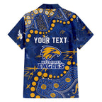 Personalized West Coast Eagles Family Matching Off The Shoulder Long Sleeve Dress and Hawaiian Shirt Aboriginal Pattern with Graffiti Style