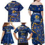 Personalized West Coast Eagles Family Matching Off Shoulder Maxi Dress and Hawaiian Shirt Aboriginal Pattern with Graffiti Style