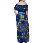 Personalized West Coast Eagles Family Matching Off Shoulder Maxi Dress and Hawaiian Shirt Aboriginal Pattern with Graffiti Style
