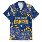 Personalized West Coast Eagles Family Matching Off Shoulder Short Dress and Hawaiian Shirt Aboriginal Pattern with Graffiti Style