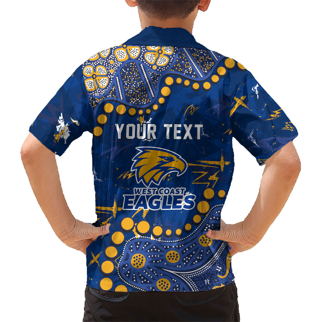 Personalized West Coast Eagles Family Matching Puletasi and Hawaiian Shirt Aboriginal Pattern with Graffiti Style