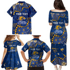 Personalized West Coast Eagles Family Matching Puletasi and Hawaiian Shirt Aboriginal Pattern with Graffiti Style
